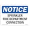 Signmission OSHA Sign, Sprinkler Fire Department Connection, 10in X 7in Rigid Plastic, 7" W, 10" L, Landscape OS-NS-P-710-L-18398 - alternate 1